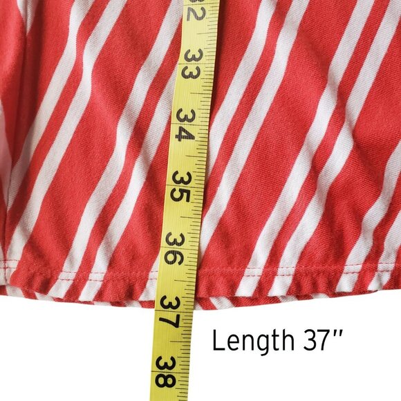 Max Studio Fit & Flare Candy Cane Red & White Stripe Deep V Neck Dress Size S - Picture 11 of 13